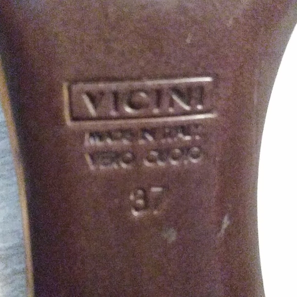 Great Packable Holiday Shoe Women's Bronze Giuseppe Zinotti High Heel Slide Sz:7 - Picture 6 of 7